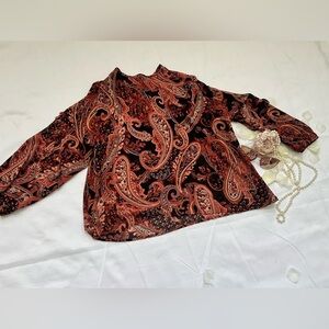 ✔️SHEIN Tie Back Women’s Paisley Print Shirt 1X